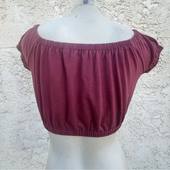 Aritzia Wilfred Adelisa Off Shoulder Mauve Crop Top X-Small - Picture 4 of 10